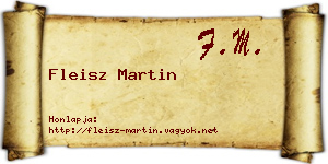Fleisz Martin névjegykártya